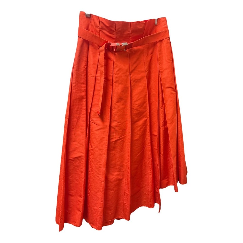 Fendi Orange Pleated Skirt - 40 IT